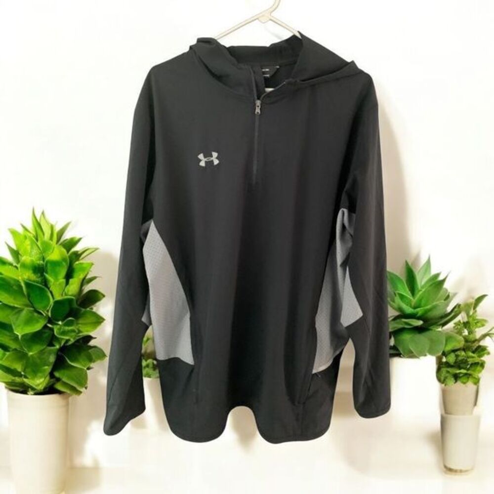 Under Armour Men's‎ Quarter Zip Hoodie Athletic Performance Jacket Black XL/TG/